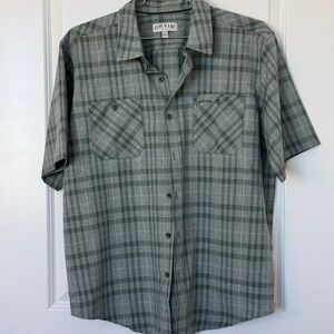 Orvis Men’s Short Sleeve Plaid Shirt Green/Olive Plaid size XL